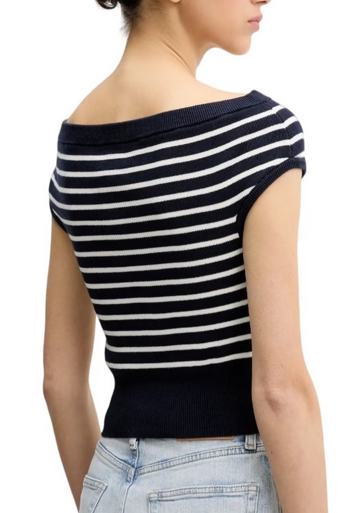 TOMMY JEANS OFF SHOULDER STRIPE SWEATER ΤΟΠ ΓΥΝΑΙΚΕΙΟ NAVY