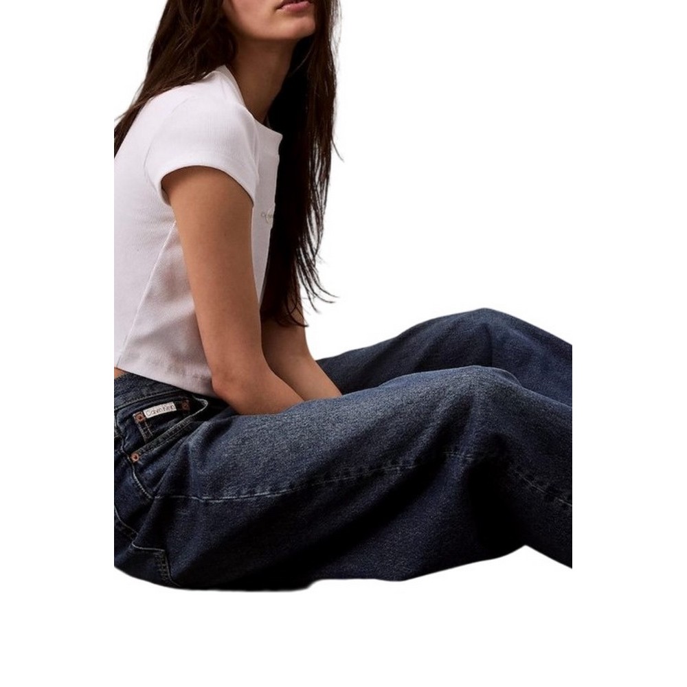 CALVIN KLEIN THE WIDE LEG TINTED HORSESHOE ΠΑΝΤΕΛΟΝΙ ΓΥΝΑΙΚΕΙΟ BLUΕ DENIM