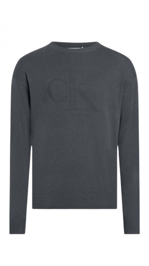 CALVIN KLEIN JEANS INTARSIA MIX STITCH SWEATER ΜΠΛΟΥΖΑ ΠΛΕΚΤΗ ΑΝΔΡΙΚΗ GREY