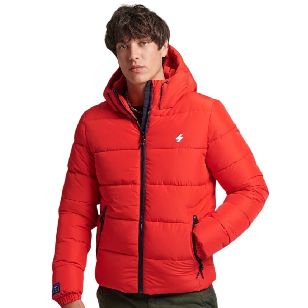 ΜΠΟΥΦΑΝ HOODED SPORTS PUFFER ΑΝΔΡΙΚΟ SUPERDRY RED