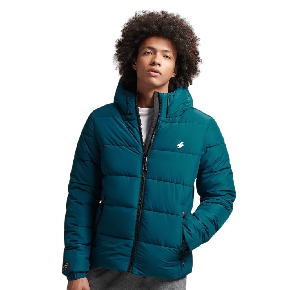 ΜΠΟΥΦΑΝ HOODED SPORTS PUFFER ΑΝΔΡΙΚΟ SUPERDRY PETROL