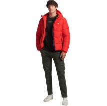 ΜΠΟΥΦΑΝ HOODED SPORTS PUFFER ΑΝΔΡΙΚΟ SUPERDRY RED