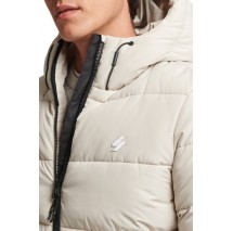 ΜΠΟΥΦΑΝ HOODED SPORTS PUFFER ΑΝΔΡΙΚΟ SUPERDRY ECRU