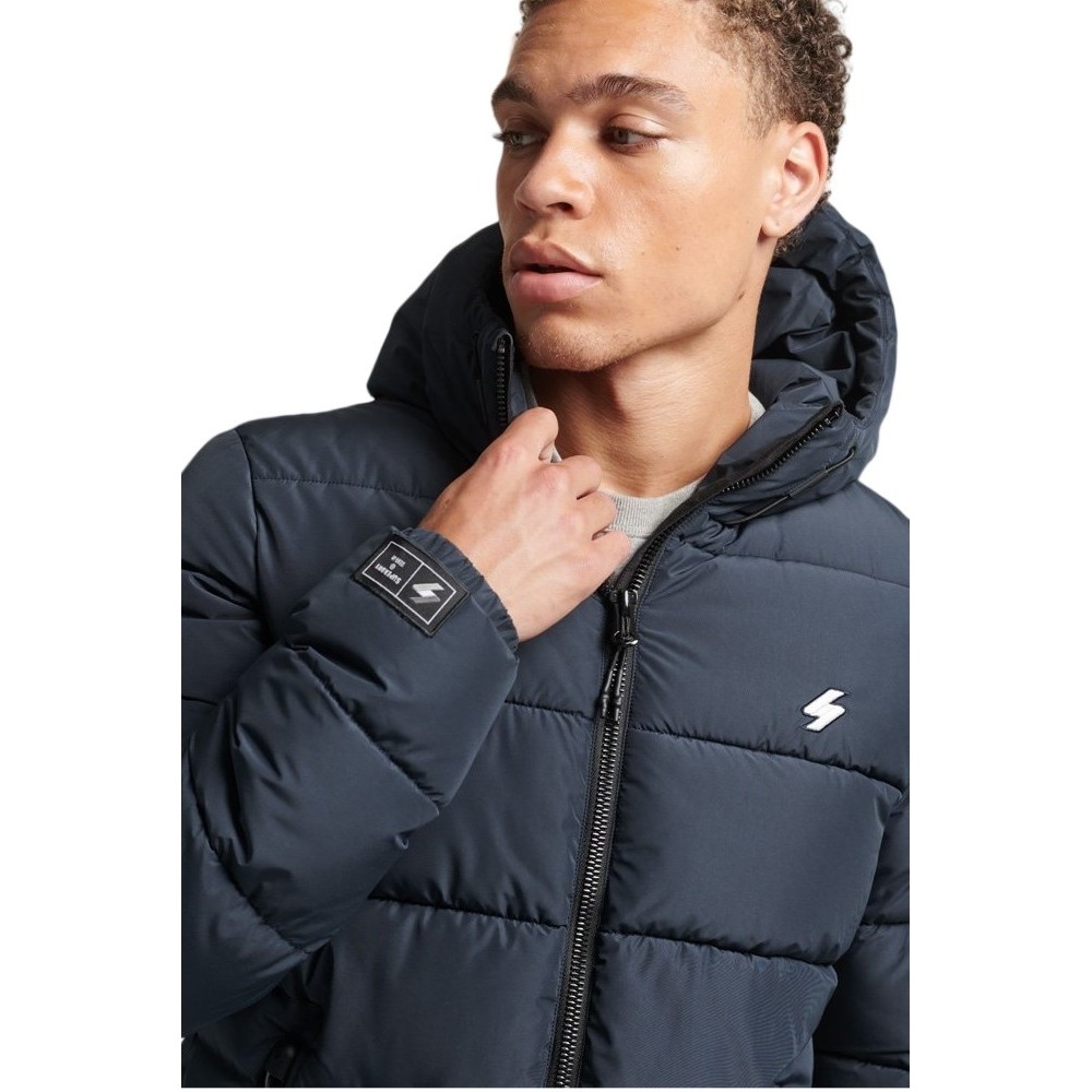 ΜΠΟΥΦΑΝ HOODED SPORTS PUFFER ΑΝΔΡΙΚΟ SUPERDRY NAVY