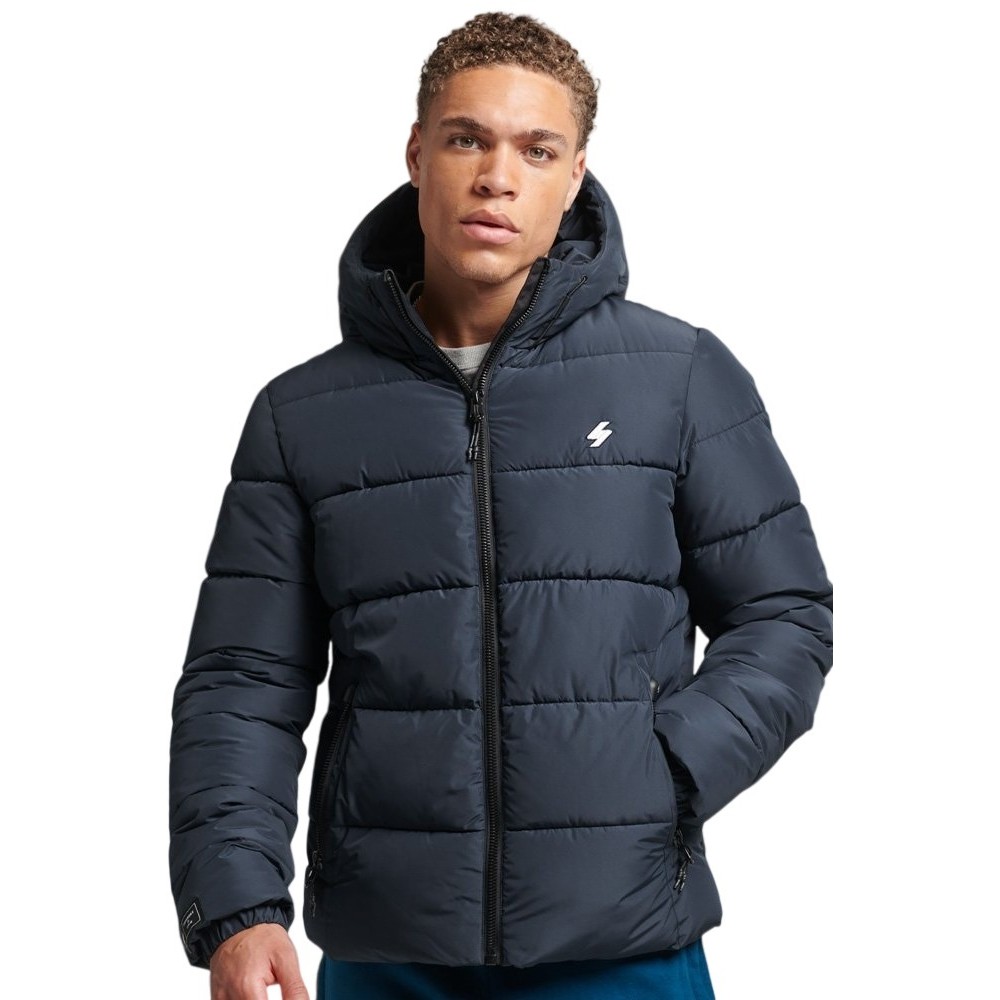 ΜΠΟΥΦΑΝ HOODED SPORTS PUFFER ΑΝΔΡΙΚΟ SUPERDRY NAVY