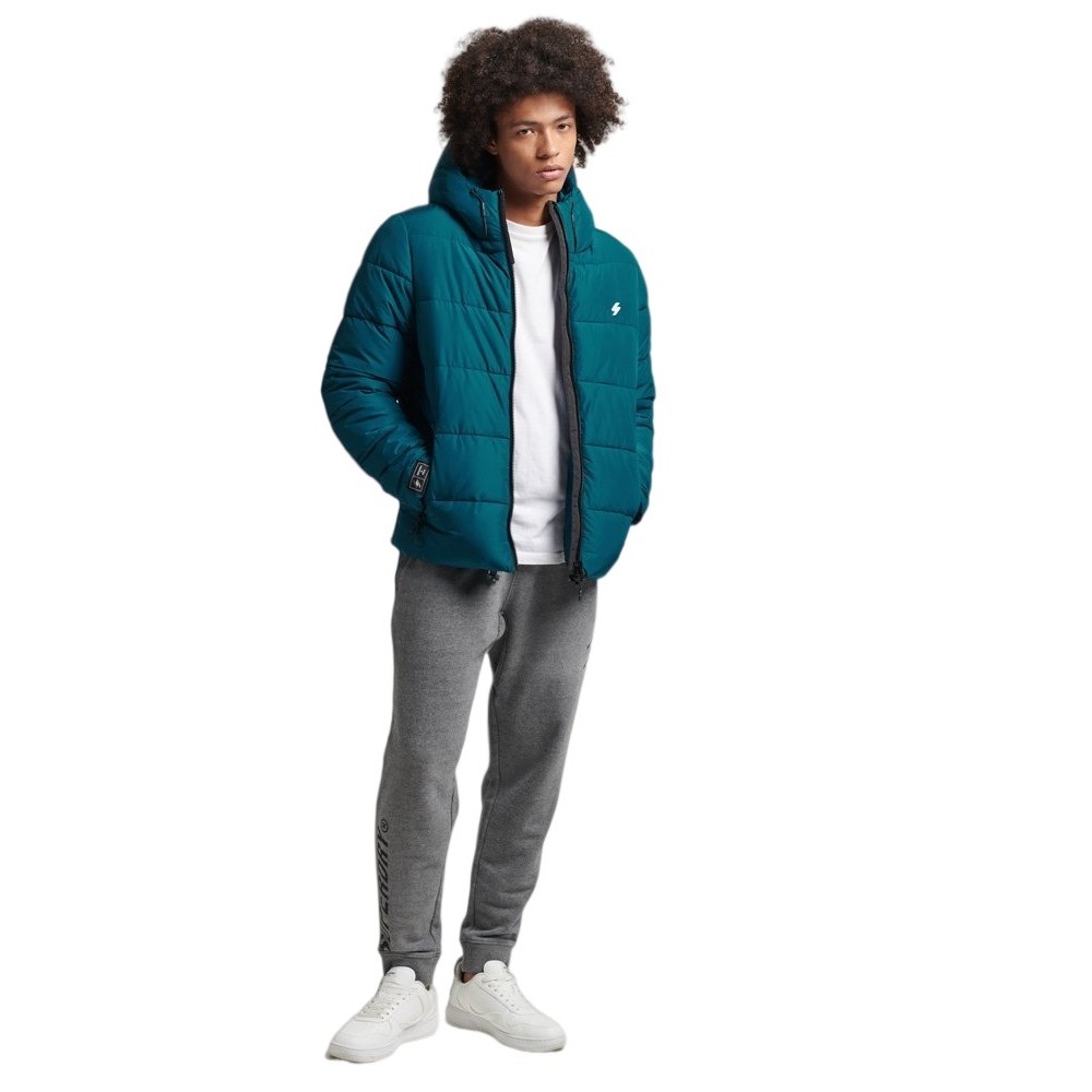 ΜΠΟΥΦΑΝ HOODED SPORTS PUFFER ΑΝΔΡΙΚΟ SUPERDRY PETROL