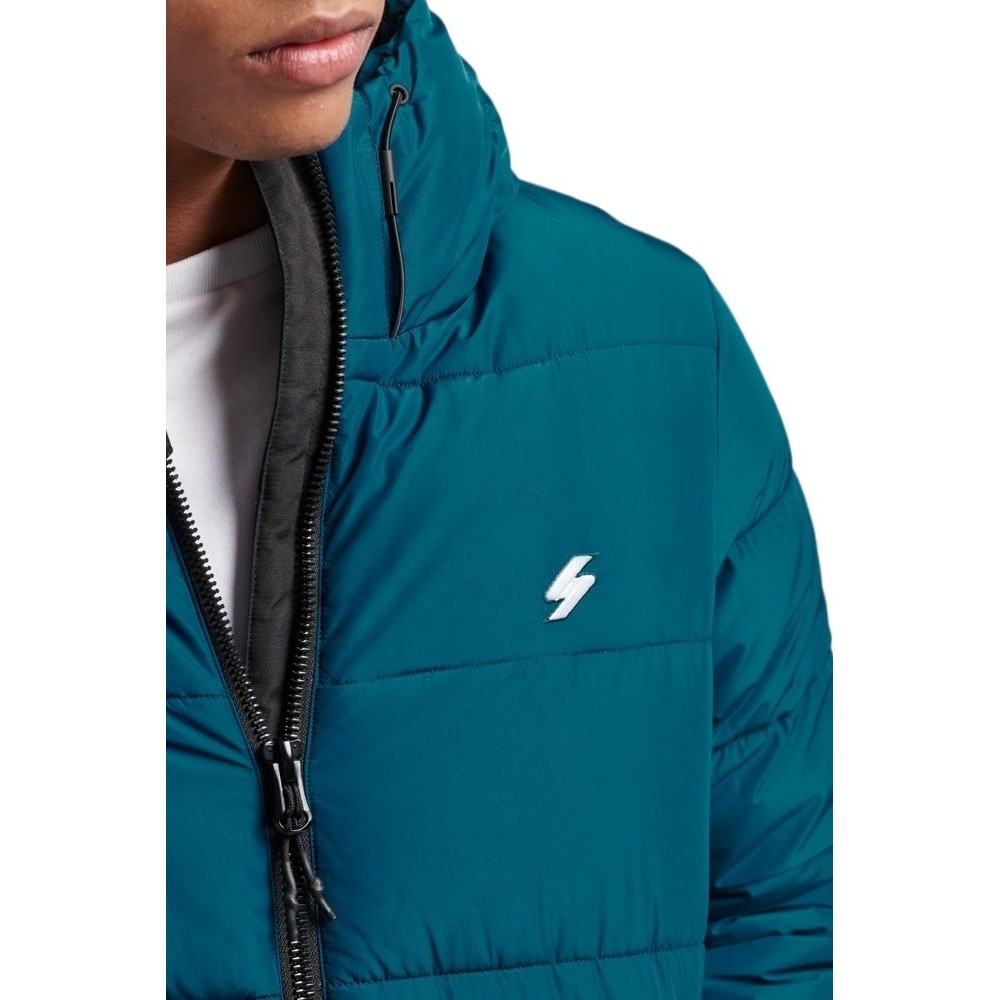 ΜΠΟΥΦΑΝ HOODED SPORTS PUFFER ΑΝΔΡΙΚΟ SUPERDRY PETROL