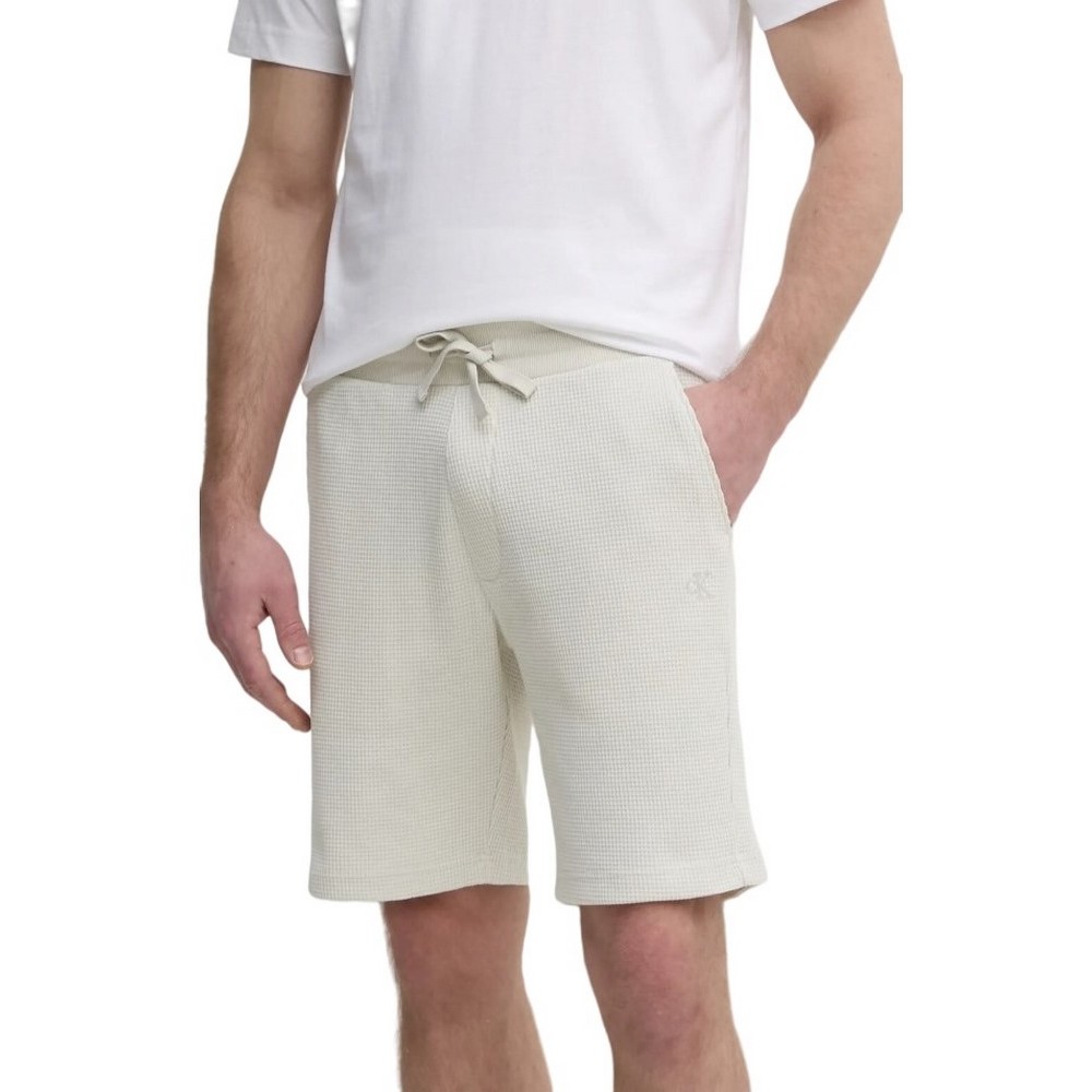 CALVIN KLEIN JEANS CHUNKY WAFFLE SHORT ΒΕΡΜΟΥΔΑ ΑΝΔΡΙΚΗ ECRU