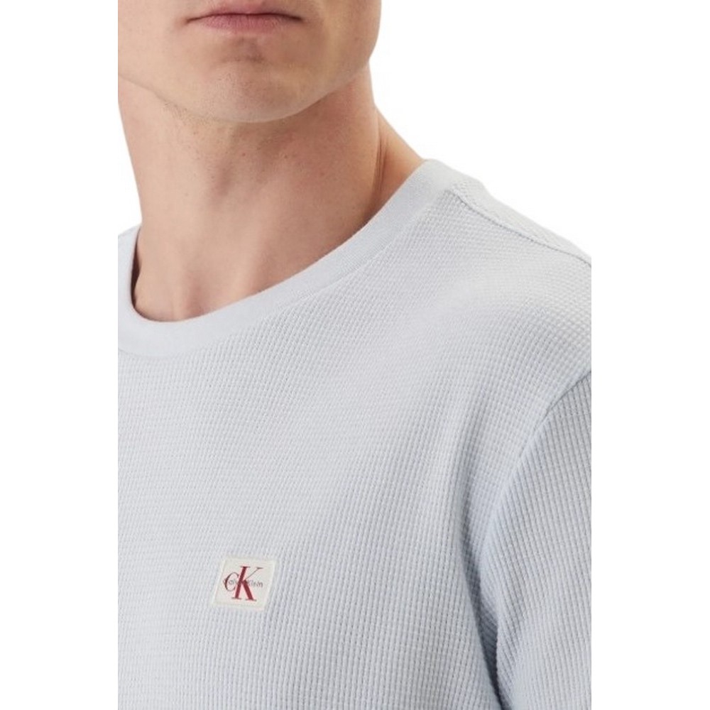 CALVIN KLEIN JEANS SS WAFFLE BADGE CREWNK T-SHIRT ΑΝΔΡΙΚΟ CIEL