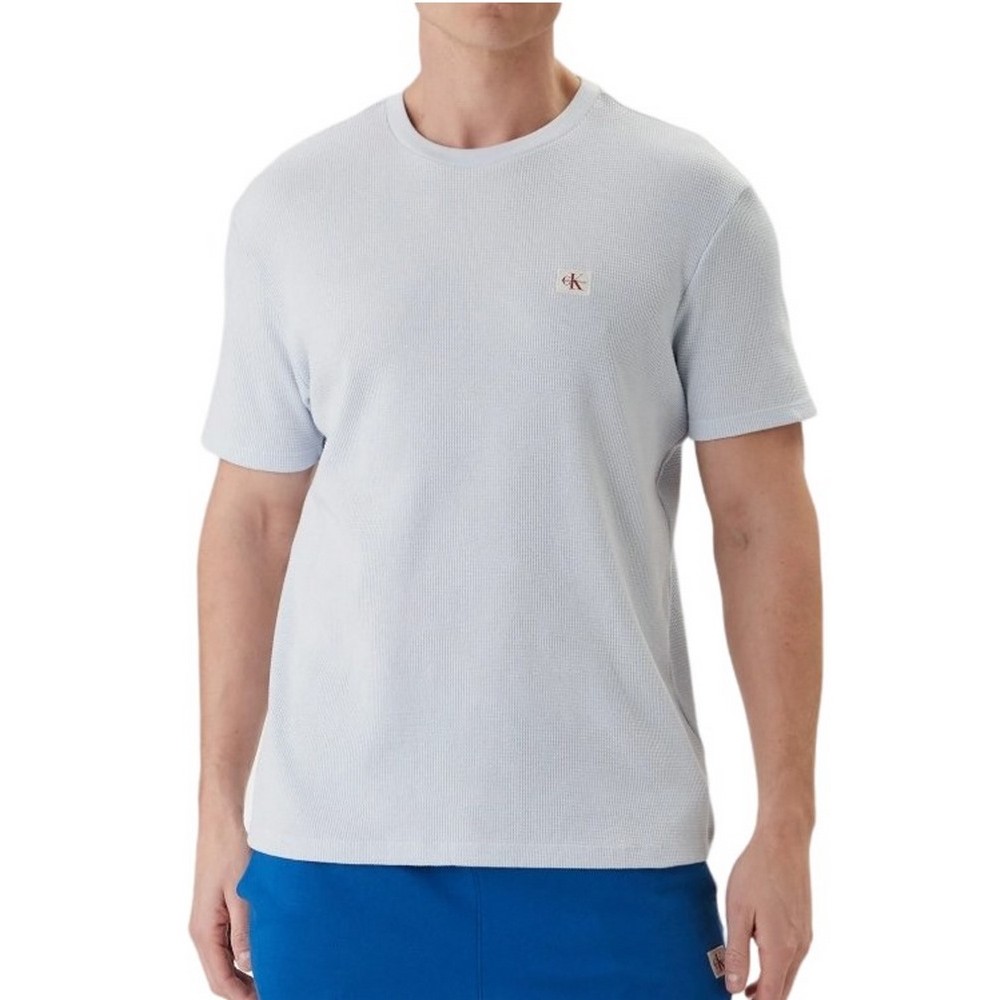 CALVIN KLEIN JEANS SS WAFFLE BADGE CREWNK T-SHIRT ΑΝΔΡΙΚΟ CIEL