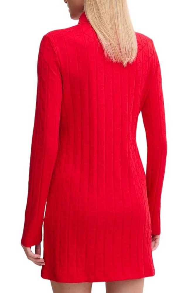 CALVIN KLEIN JEANS AOP JACQUARD LS POLO DRESS ΦΟΡΕΜΑ ΓΥΝΑΙΚΕΙΟ RED