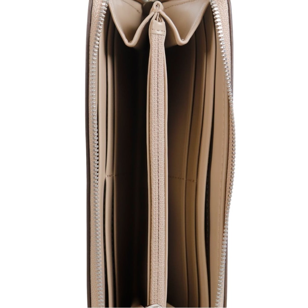 CALVIN KLEIN JEANS SCULPTED ZIP AROUND WALLET ΠΟΡΤΟΦΟΛΙ ΓΥΝΑΙΚΕΙΟ BEIGE