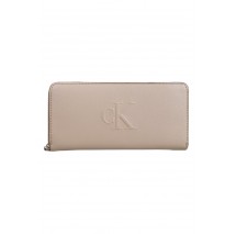 CALVIN KLEIN JEANS SCULPTED ZIP AROUND WALLET ΠΟΡΤΟΦΟΛΙ ΓΥΝΑΙΚΕΙΟ BEIGE