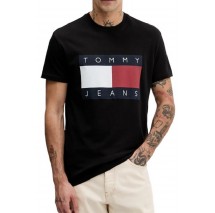 TOMMY JEANS  REG BIG FLAG SS TEE T-SHIRT ΜΠΛΟΥΖΑ ΑΝΔΡΙΚΗ BLACK