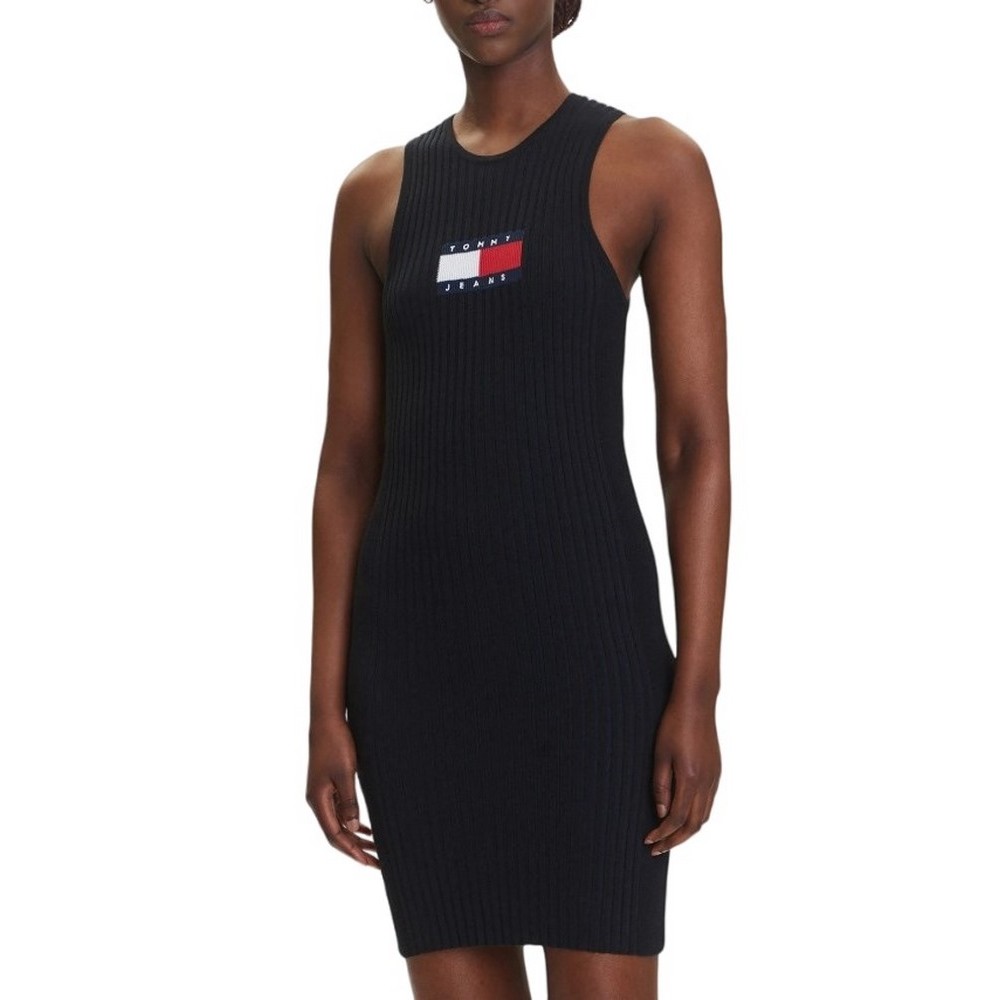 TOMMY JEANS FLAG SWEATER MINI DRESS EXT ΦΟΡΕΜΑ ΓΥΝΑΙΚΕΙΟ BLACK