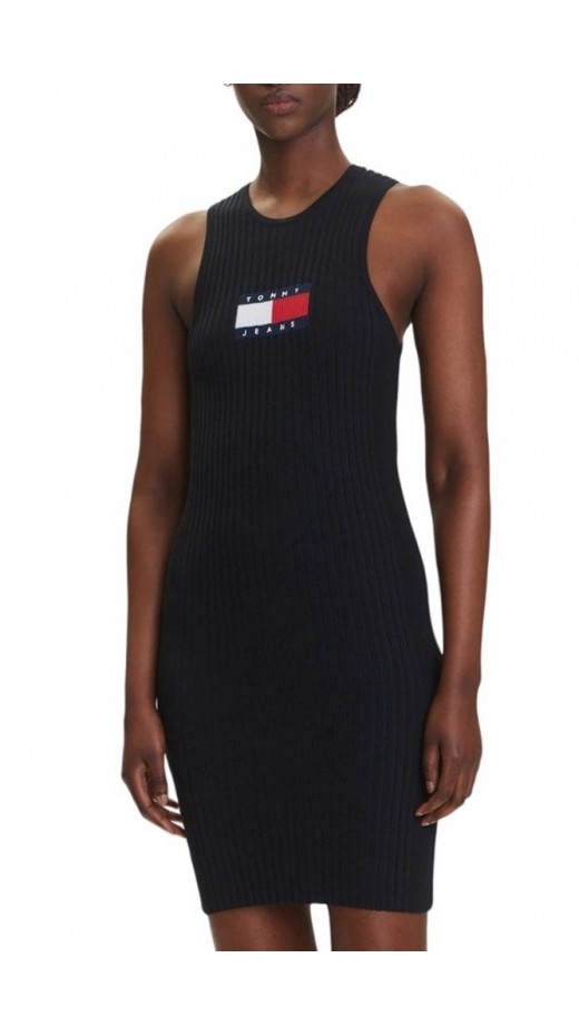 TOMMY JEANS FLAG SWEATER MINI DRESS EXT ΦΟΡΕΜΑ ΓΥΝΑΙΚΕΙΟ BLACK