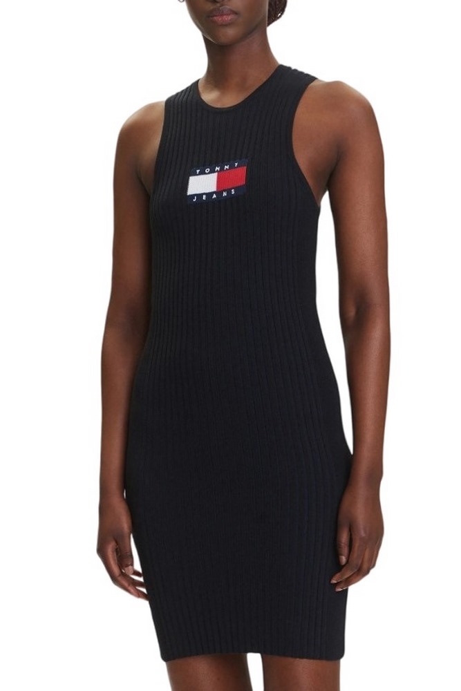 TOMMY JEANS FLAG SWEATER MINI DRESS EXT ΦΟΡΕΜΑ ΓΥΝΑΙΚΕΙΟ BLACK