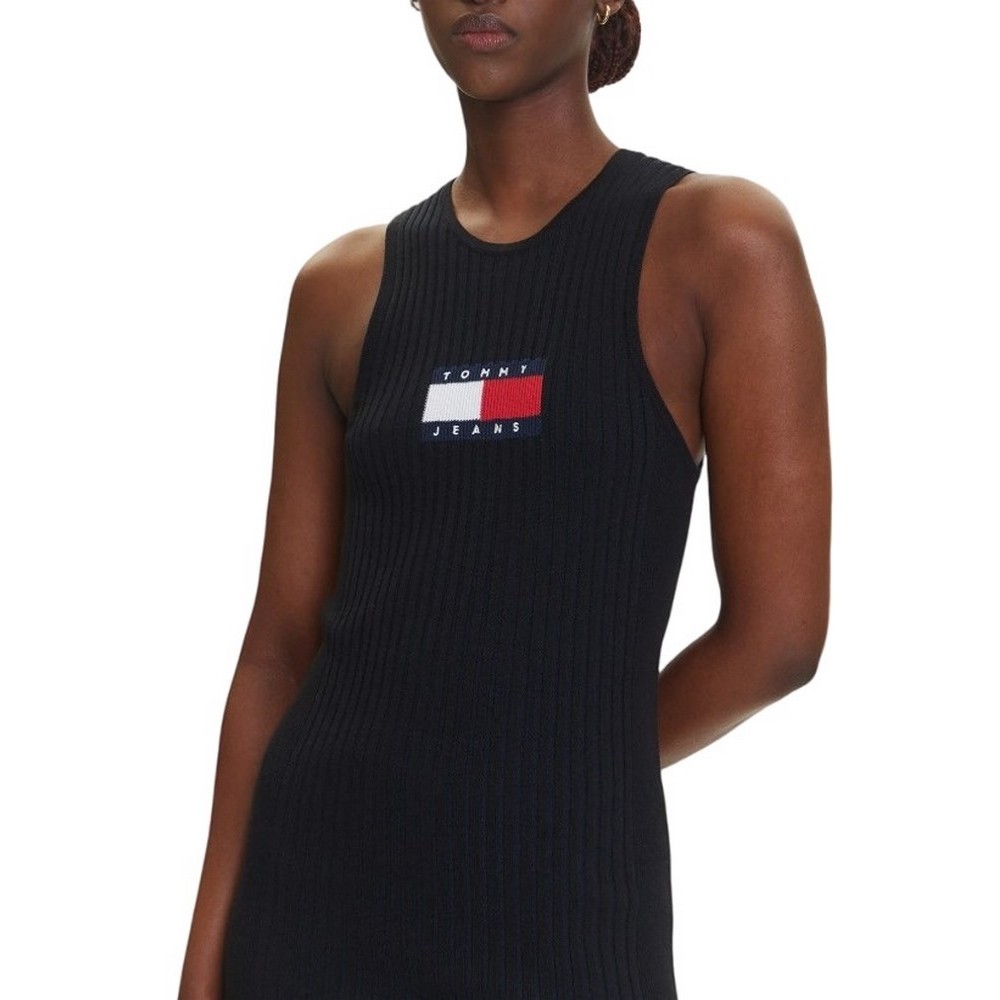 TOMMY JEANS FLAG SWEATER MINI DRESS EXT ΦΟΡΕΜΑ ΓΥΝΑΙΚΕΙΟ BLACK