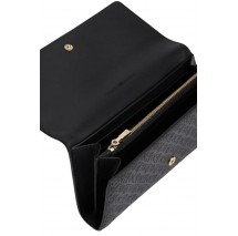 TOMMY HILFIGER ICON LRG FLAP WALLET MONO ΠΟΡΤΟΦΟΛΙ ΓΥΝΑΙΚΕΙΟ BLACK