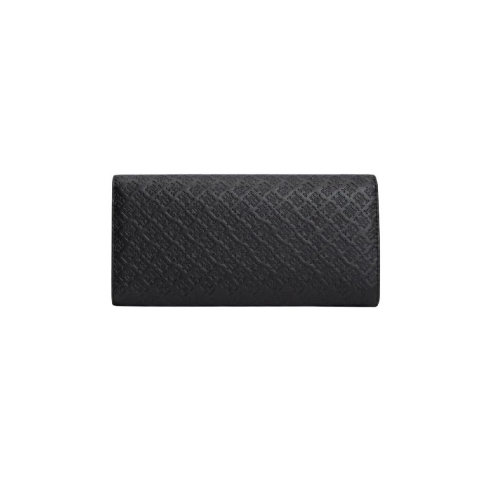 TOMMY HILFIGER ICON LRG FLAP WALLET MONO ΠΟΡΤΟΦΟΛΙ ΓΥΝΑΙΚΕΙΟ BLACK