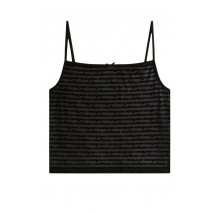 TOMMY JEANS  SLIM SH SCRIPT AOP MESH TOP ΤΟΠ ΓΥΝΑΚΕΙΟ BLACK