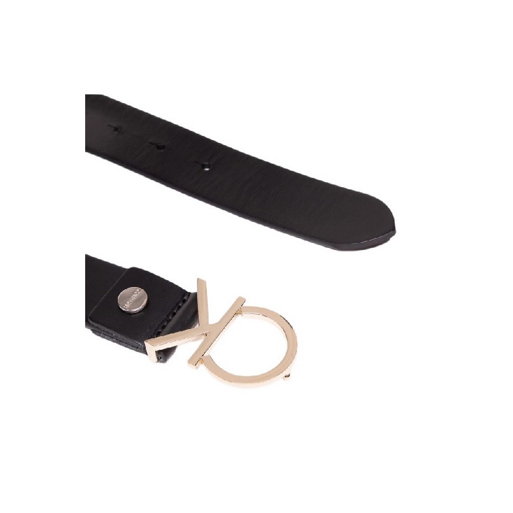 CALVIN KLEIN ADJ LOGO BELT 3.5CM ΖΩΝΗ ΓΥΝΑΙΚΕΙΑ BLACK/GOLD