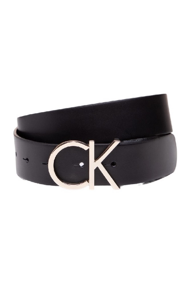 CALVIN KLEIN ADJ LOGO BELT 3.5CM ΖΩΝΗ ΓΥΝΑΙΚΕΙΑ BLACK/GOLD