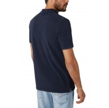 GUESS WASHED SS T-SHIRT POLO ΜΠΛΟΥΖΑ ΑΝΔΡΙΚΗ NAVY