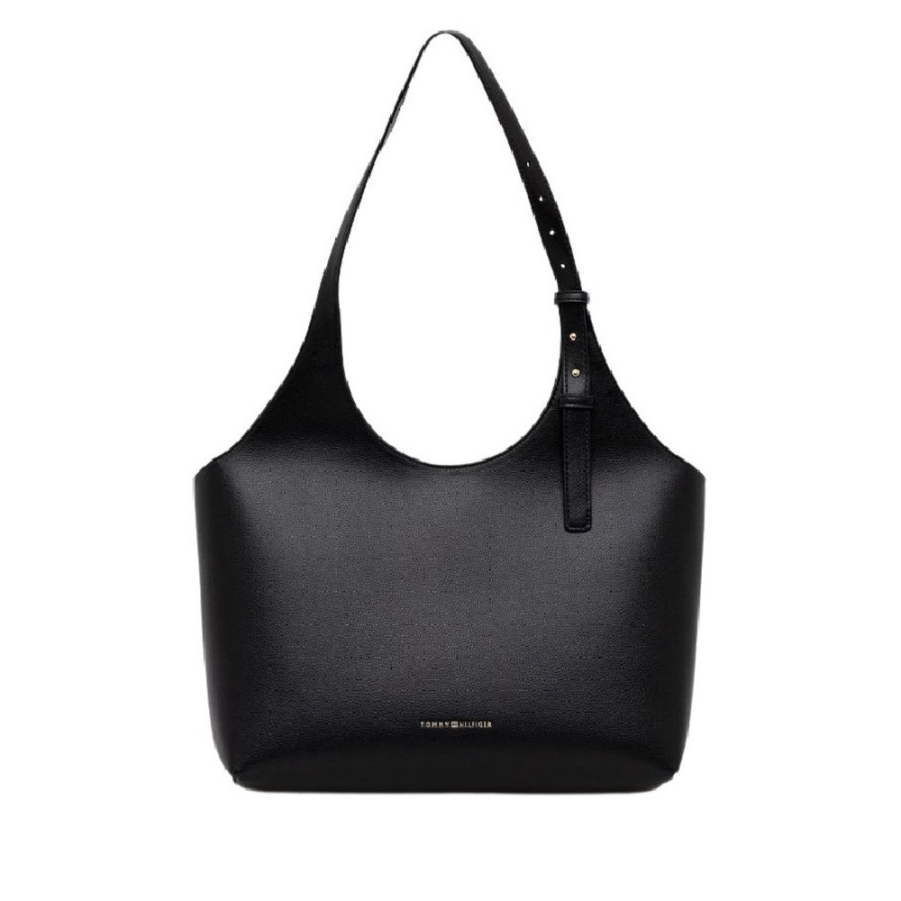 TOMMY HILFIGER  LOGO TOTE ΤΣΑΝΤΑ ΓΥΝΑΙΚΕΙΑ BLACK