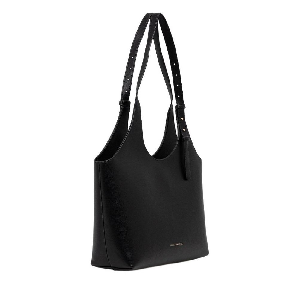 TOMMY HILFIGER  LOGO TOTE ΤΣΑΝΤΑ ΓΥΝΑΙΚΕΙΑ BLACK