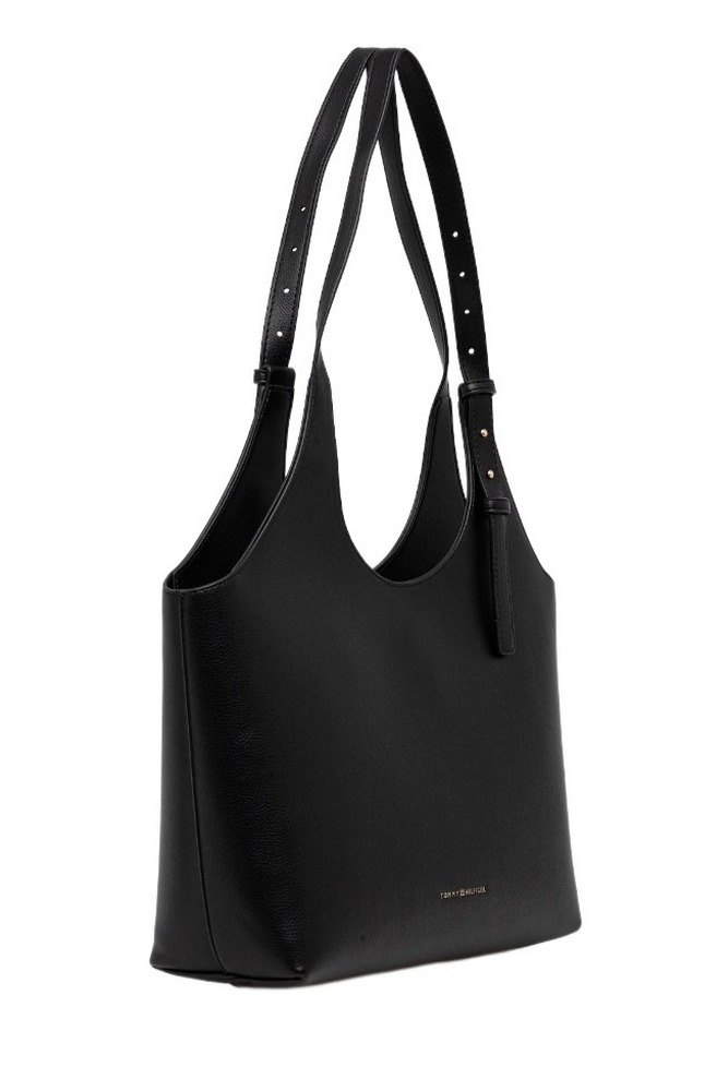 TOMMY HILFIGER  LOGO TOTE ΤΣΑΝΤΑ ΓΥΝΑΙΚΕΙΑ BLACK