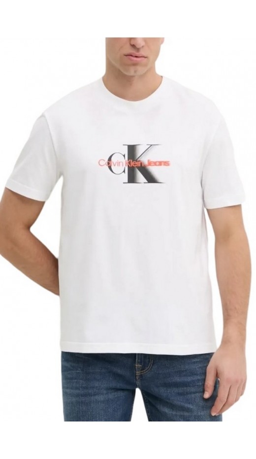 CALVIN KLEIN JEANS MONOLOGO SHIFT TEE T-SHIRT ΜΠΛΟΥΖΑ ΑΝΔΡΙΚΗ BRIGHT WHITE