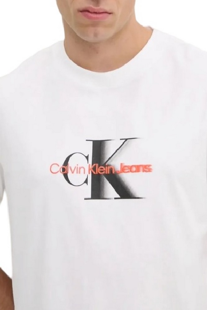CALVIN KLEIN JEANS MONOLOGO SHIFT TEE T-SHIRT ΜΠΛΟΥΖΑ ΑΝΔΡΙΚΗ BRIGHT WHITE