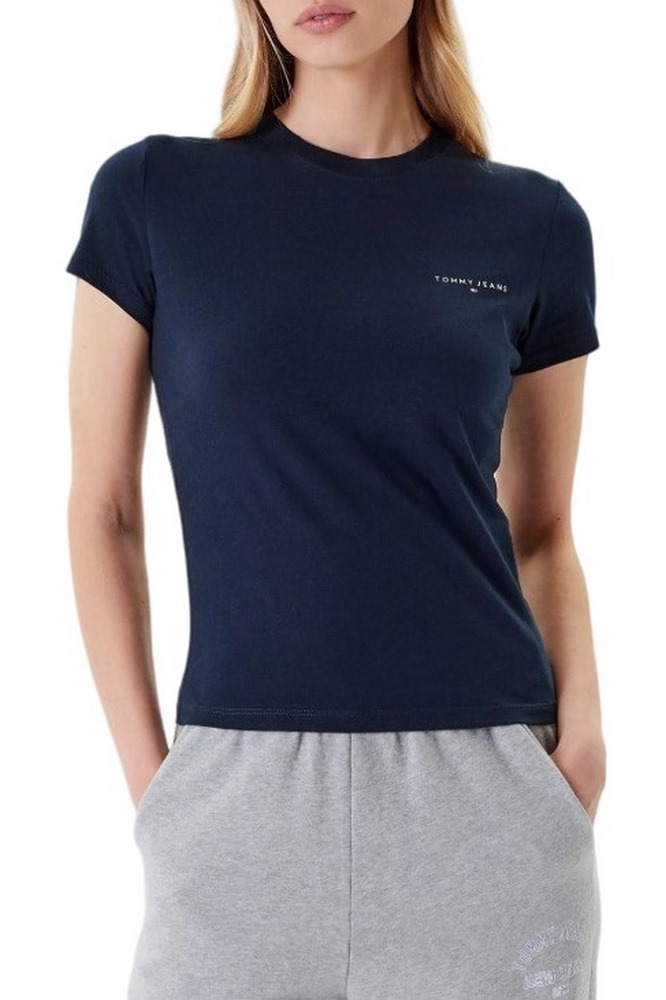 TOMMY JEANS SLIM LINEAR SS TEE EXT T-SHIRT ΜΠΛΟΥΖΑ ΓΥΝΑΙΚΕΙΑ NAVY