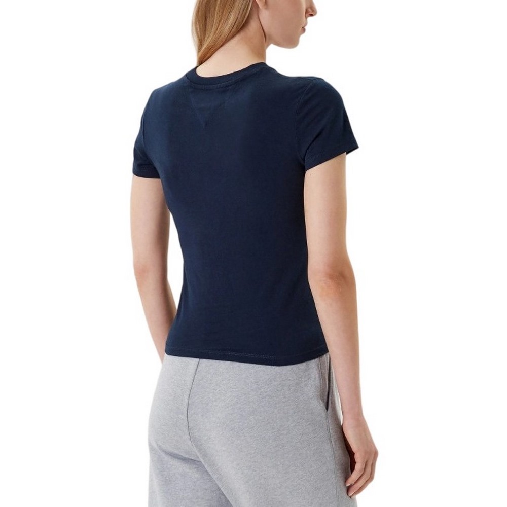 TOMMY JEANS SLIM LINEAR SS TEE EXT T-SHIRT ΜΠΛΟΥΖΑ ΓΥΝΑΙΚΕΙΑ NAVY