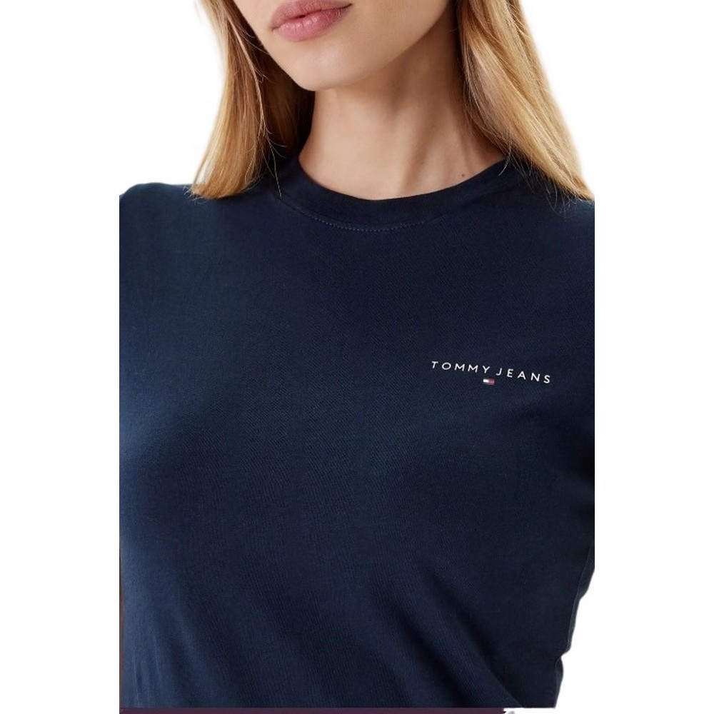 TOMMY JEANS SLIM LINEAR SS TEE EXT T-SHIRT ΜΠΛΟΥΖΑ ΓΥΝΑΙΚΕΙΑ NAVY
