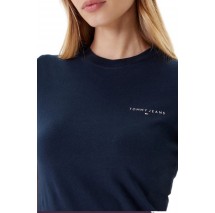 TOMMY JEANS SLIM LINEAR SS TEE EXT T-SHIRT ΜΠΛΟΥΖΑ ΓΥΝΑΙΚΕΙΑ NAVY