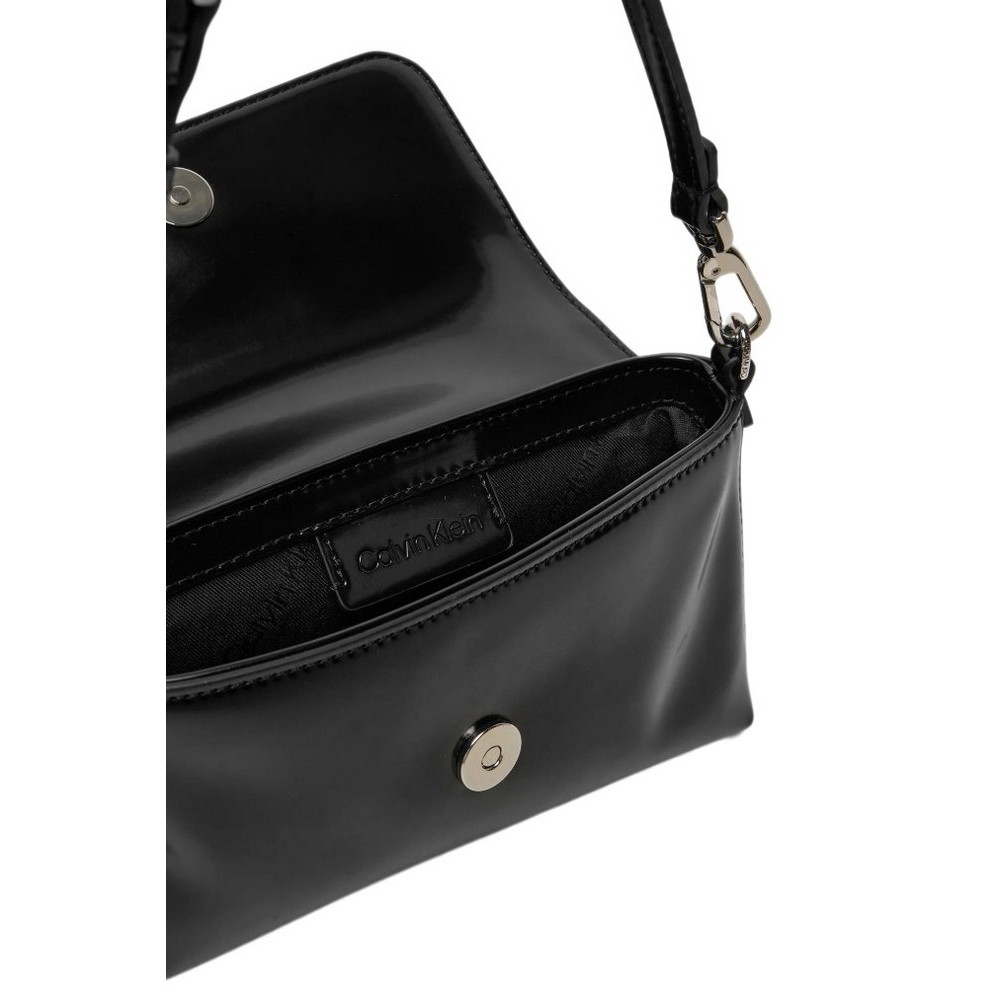 CALVIN KLEIN MUST DBL STRAP MINI BAG_SHINY ΤΣΑΝΤΑ ΓΥΝΑΙΚΕΙΑ BLACK