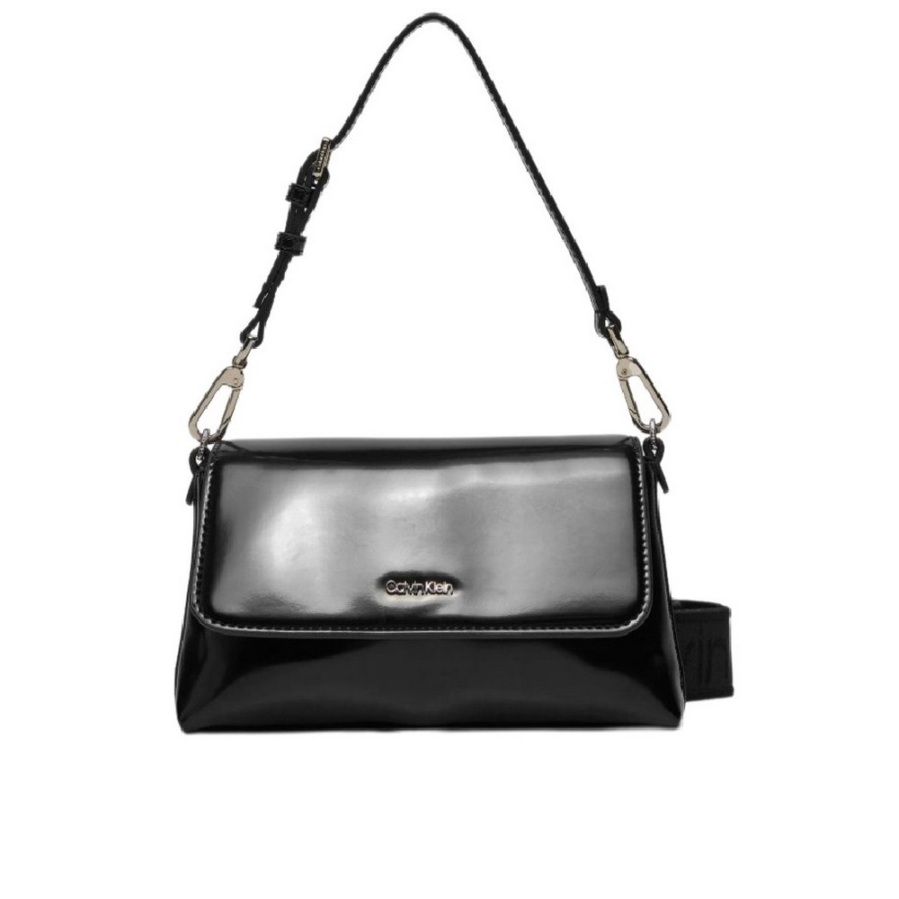 CALVIN KLEIN MUST DBL STRAP MINI BAG_SHINY ΤΣΑΝΤΑ ΓΥΝΑΙΚΕΙΑ BLACK