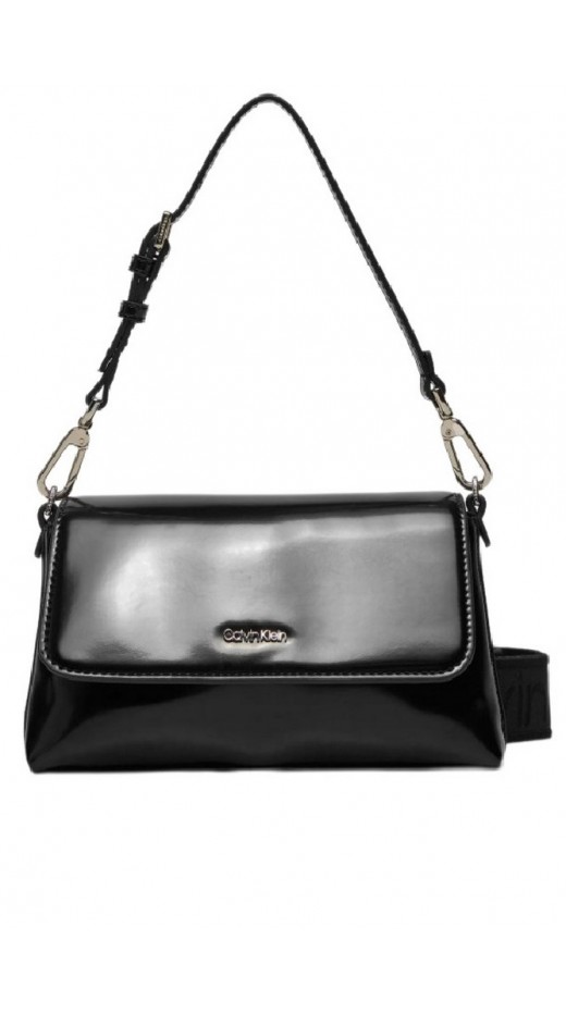CALVIN KLEIN MUST DBL STRAP MINI BAG_SHINY ΤΣΑΝΤΑ ΓΥΝΑΙΚΕΙΑ BLACK