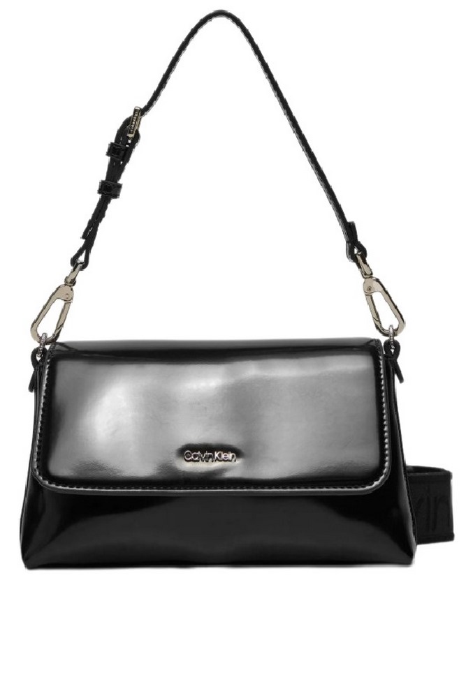 CALVIN KLEIN MUST DBL STRAP MINI BAG_SHINY ΤΣΑΝΤΑ ΓΥΝΑΙΚΕΙΑ BLACK