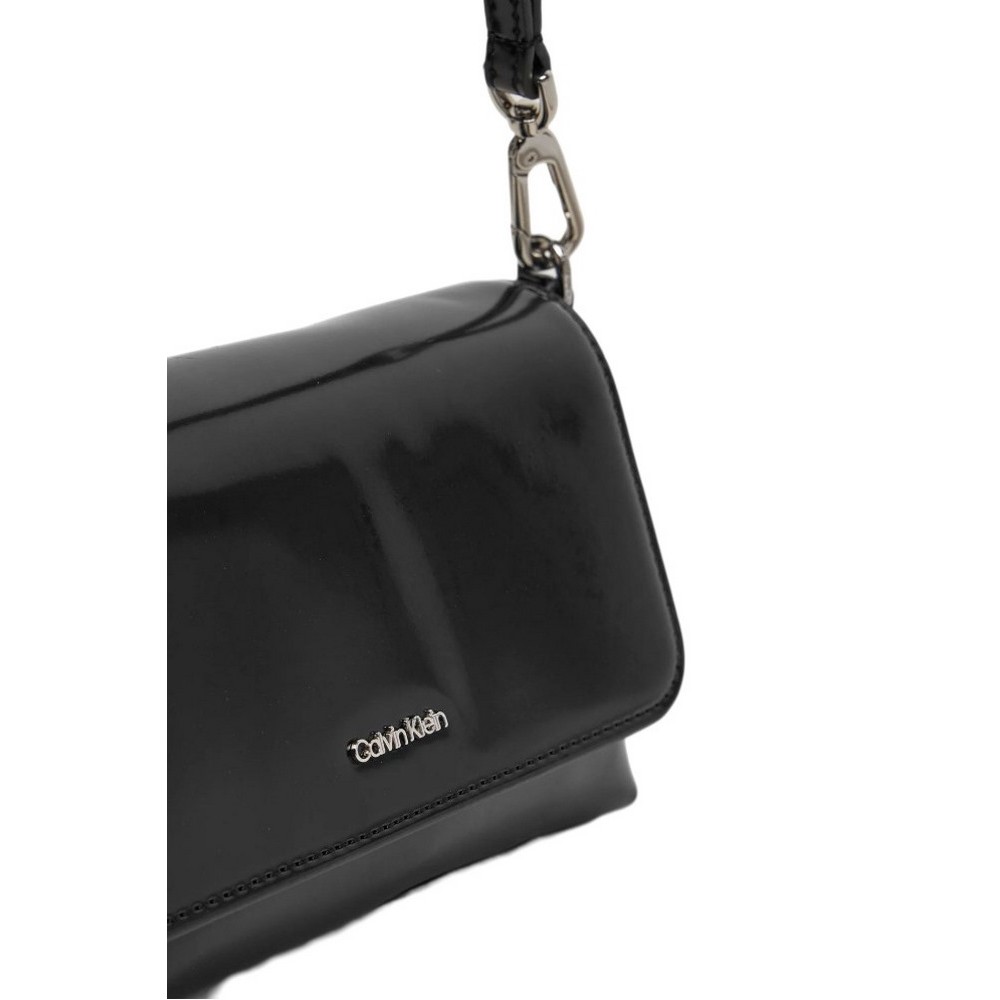 CALVIN KLEIN MUST DBL STRAP MINI BAG_SHINY ΤΣΑΝΤΑ ΓΥΝΑΙΚΕΙΑ BLACK