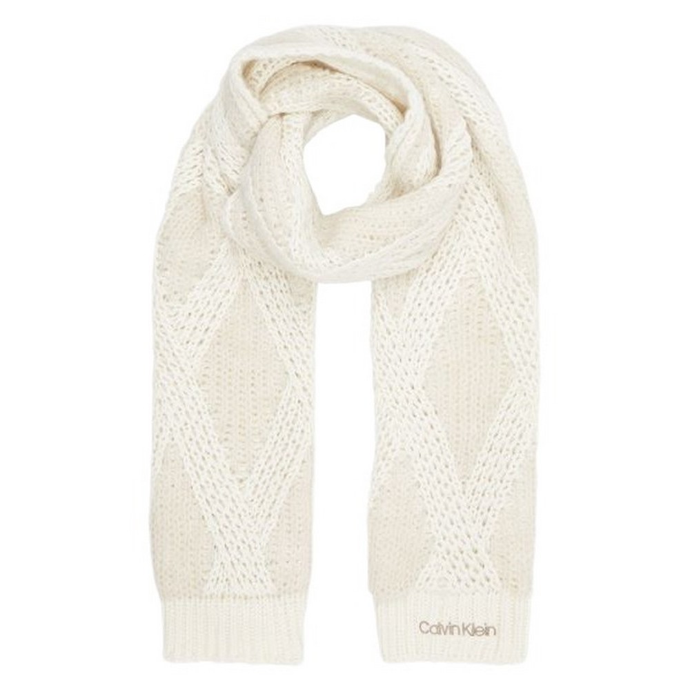 CALVIN KLEIN JEANS CONTEMPORARY ARCYLE SCARF ΚΑΣΚΟΛ ΓΥΝΑΙΚΕΙΟ ECRU