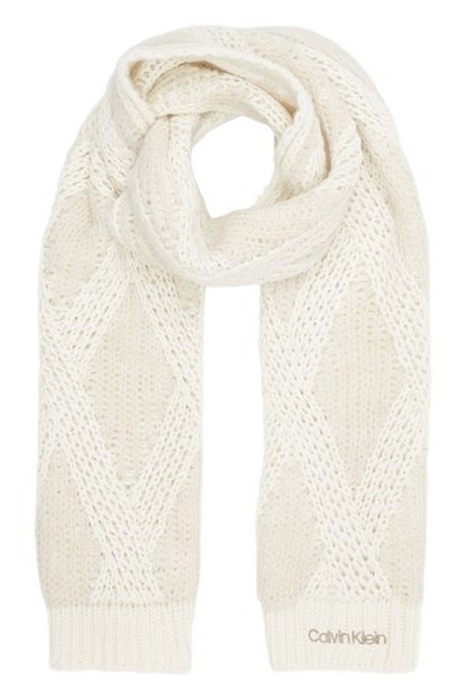 CALVIN KLEIN JEANS CONTEMPORARY ARCYLE SCARF ΚΑΣΚΟΛ ΓΥΝΑΙΚΕΙΟ ECRU