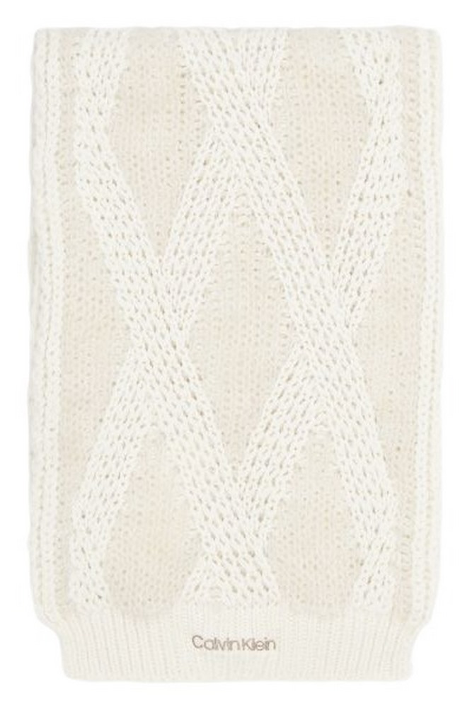 CALVIN KLEIN JEANS CONTEMPORARY ARCYLE SCARF ΚΑΣΚΟΛ ΓΥΝΑΙΚΕΙΟ ECRU