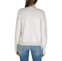 GUESS LS CN LEIGHTON LOGO SWTR ΜΠΛΟΥΖΑ ΠΛΕΚΤΗ ΓΥΝΑΙΚΕΙΑ OFF WHITE