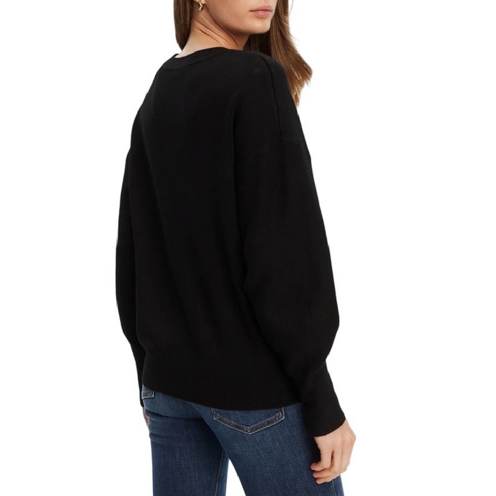 GUESS LS CN LEIGHTON LOGO SWTR ΜΠΛΟΥΖΑ ΠΛΕΚΤΗ ΓΥΝΑΙΚΕΙΑ BLACK