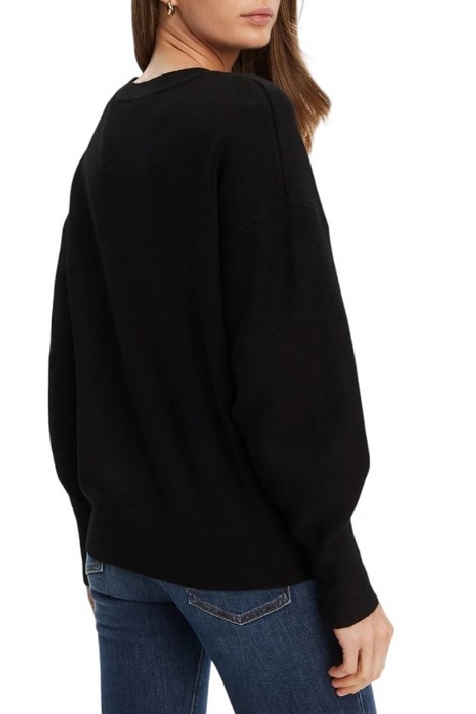 GUESS LS CN LEIGHTON LOGO SWTR ΜΠΛΟΥΖΑ ΠΛΕΚΤΗ ΓΥΝΑΙΚΕΙΑ BLACK