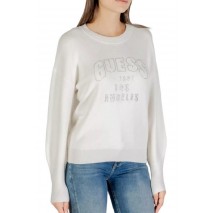 GUESS LS CN LEIGHTON LOGO SWTR ΜΠΛΟΥΖΑ ΠΛΕΚΤΗ ΓΥΝΑΙΚΕΙΑ OFF WHITE