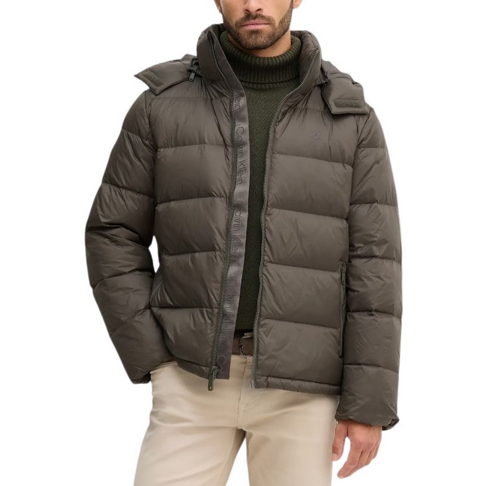 CALVIN KLEIN JEANS LS NYLN ZP OFF HD DW ΜΠΟΥΦΑΝ ΑΝΔΡΙΚΟ KHAKI